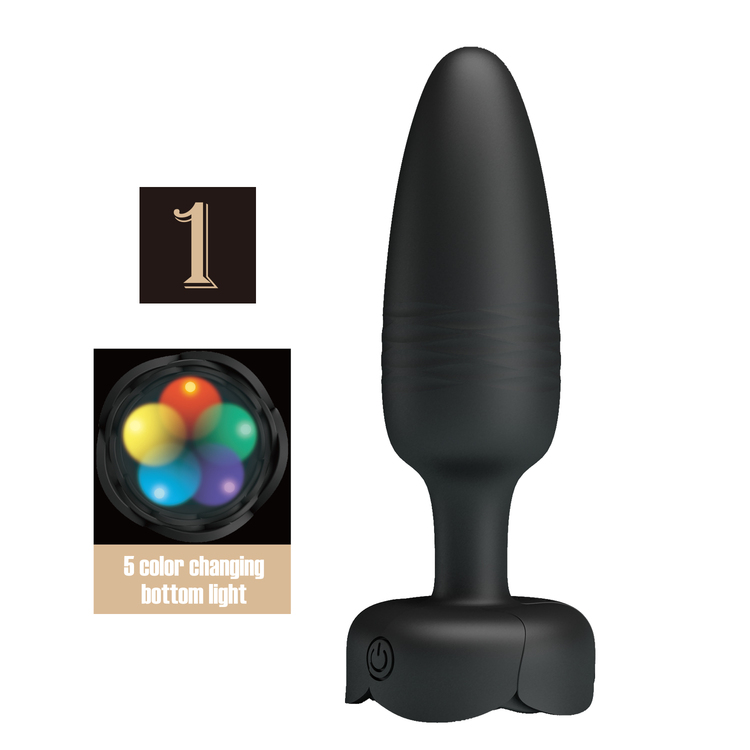 Prettylove Tarion rung thụt hậu m&ocirc;n đế ph&aacute;t s&aacute;ng LED 5 m&agrave;u