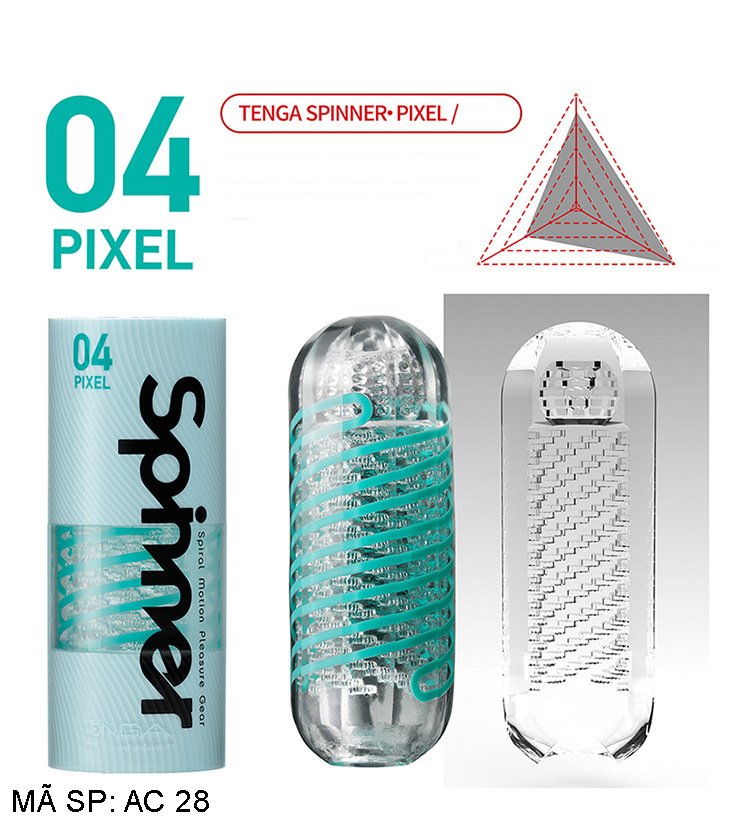 Cốc thủ d&acirc;m Tenga Spinner 04 PIXEL ruột xoắn massage dương vật tinh tế