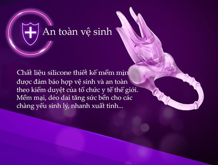 V&ograve;ng rung liếm Durex Play Bliss đeo dương vật bằng silicone mềm an to&agrave;n