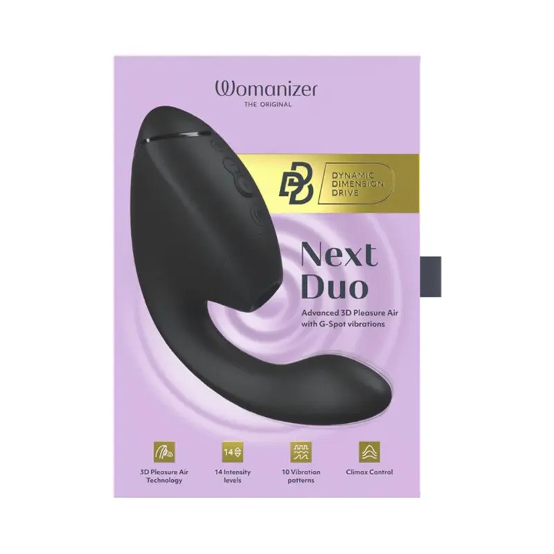 đầu rung điểm G We-Vibe tr&ecirc;n m&aacute;y rung b&uacute; Womanizer Next Duo uốn cong chuẩn giải phẫu