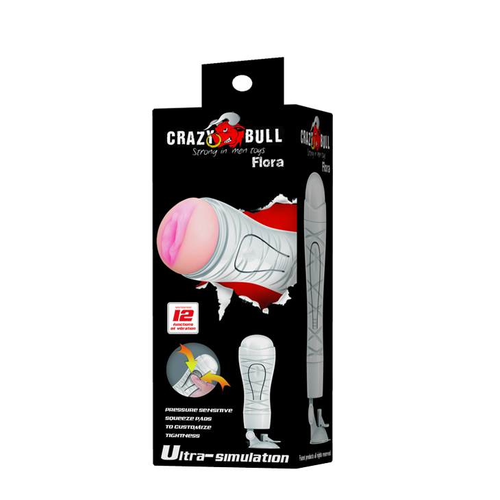 Âm đạo giả Crazy Bull Flora 12 tần số rung pin sạc có bóp tay tăng độ khít
