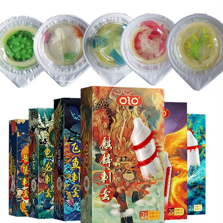 Bao cao su OLO Kỳ Lân bi silicon gân gai xoáy