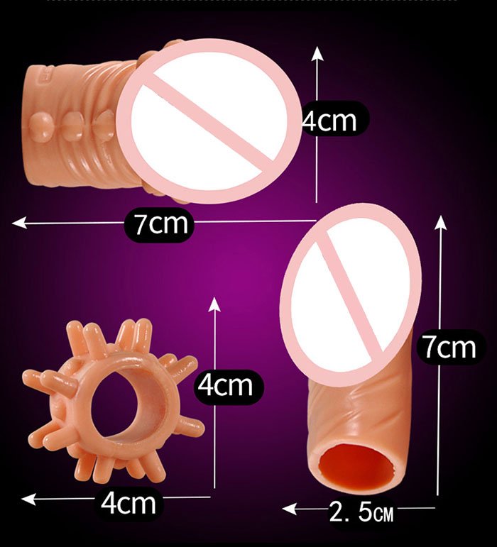 Bao đ&ocirc;n silicon JEUSN k&iacute;ch thước 7cm k&egrave;m v&ograve;ng gai cố định tăng ma s&aacute;t khi quan hệ