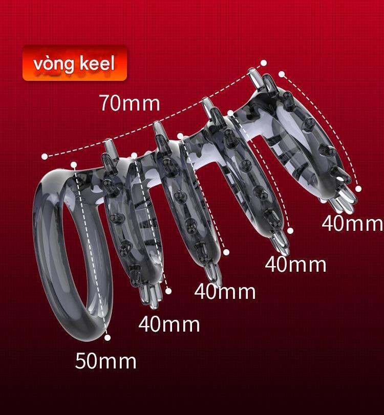 V&ograve;ng gai dương vật Yunman 4 v&ograve;ng c&oacute; quai đeo co gi&atilde;n tốt