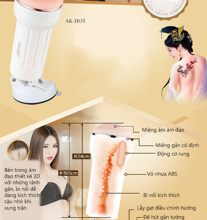 Ruột silicone 3D bi g&acirc;n nổi của AK HOT k&iacute;ch th&iacute;ch mạnh