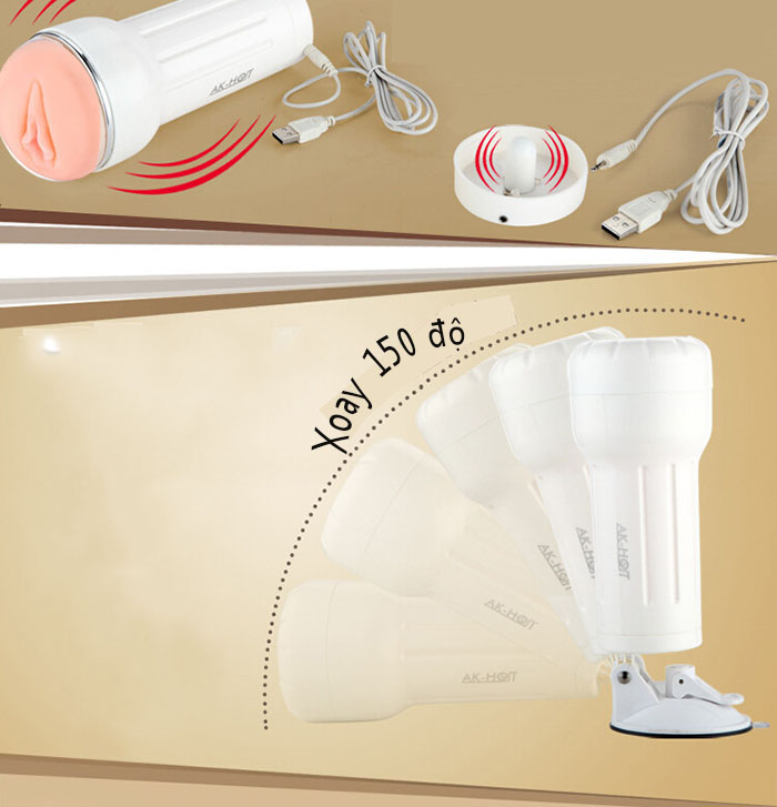 Cốc thủ d&acirc;m AK HOT hai chế độ d&ugrave;ng tay v&agrave; gắn tường