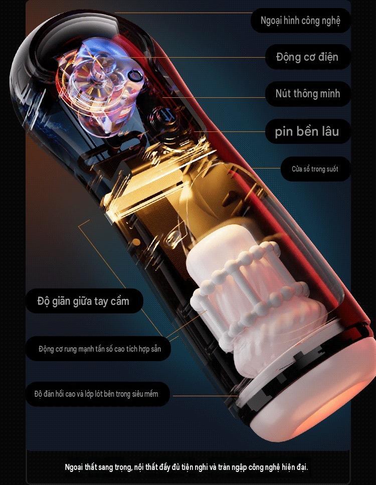C&uacute;p m&aacute;y bay Phantom tự động rung thụt co b&oacute;p thiết kế m&agrave;u đen hiện đại 