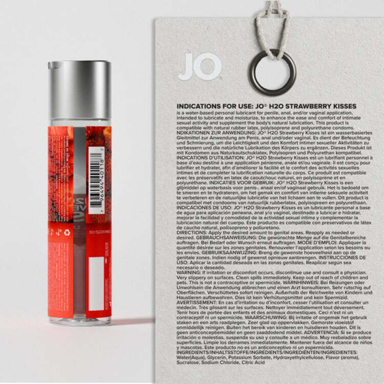 JO Strawberry Kisses gel gốc nước hương d&acirc;u cho cặp đ&ocirc;i