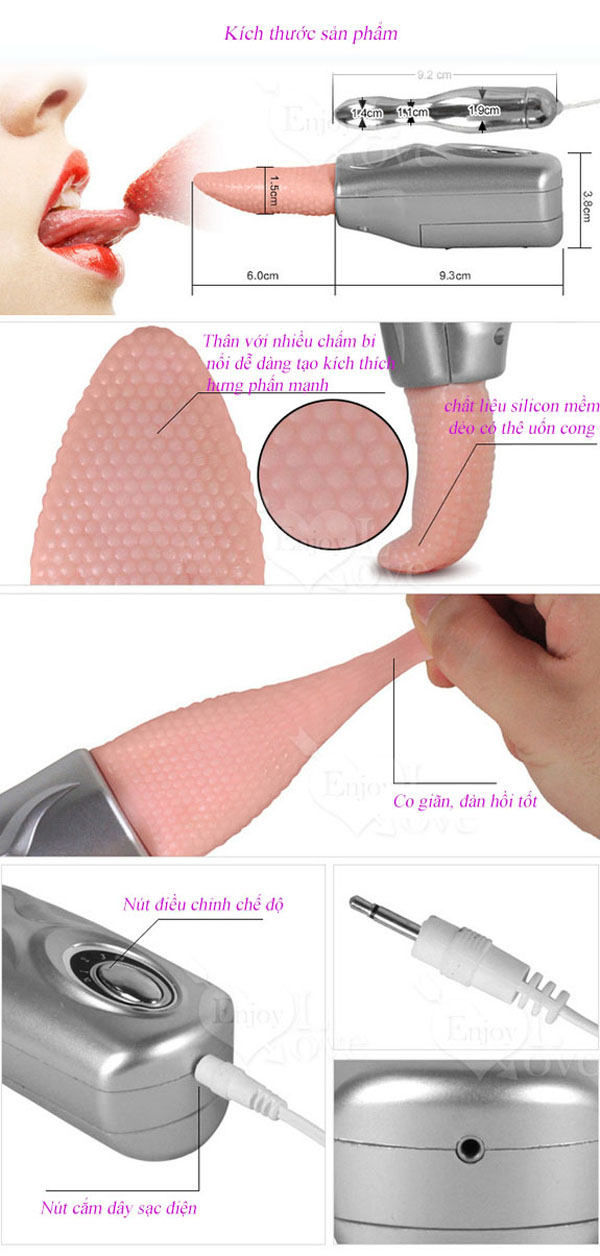 Lưỡi liếm  4 Tần Số Rung: Với 4 chế độ rung khác nhau