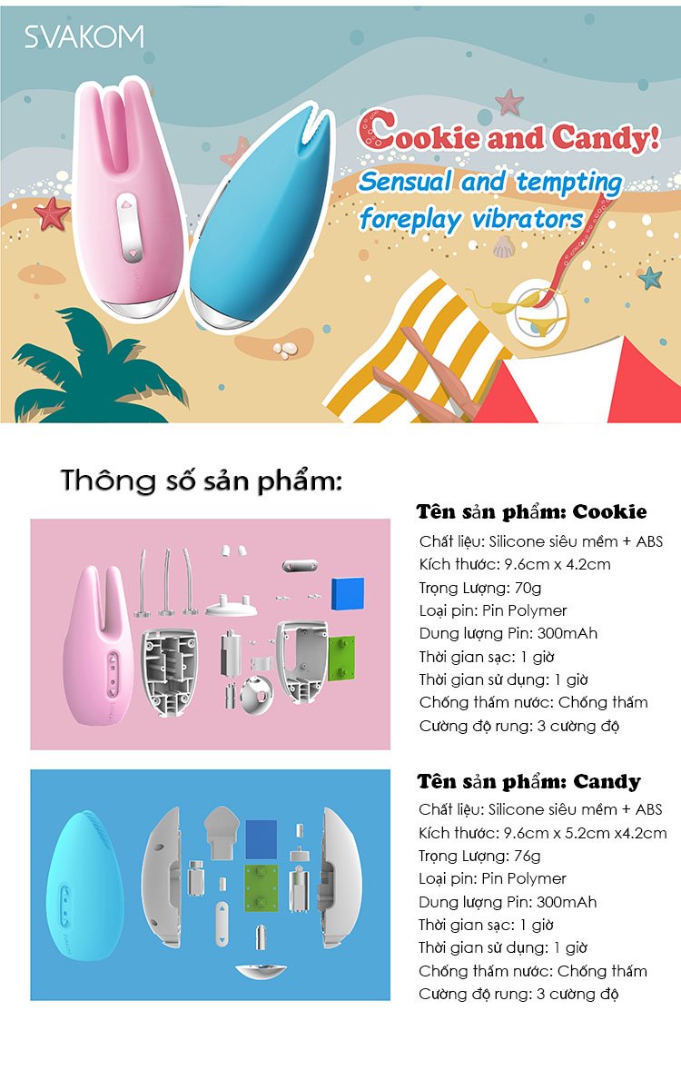 Cookie & Candy massage nhũ hoa v&agrave; &acirc;m vật cho nữ