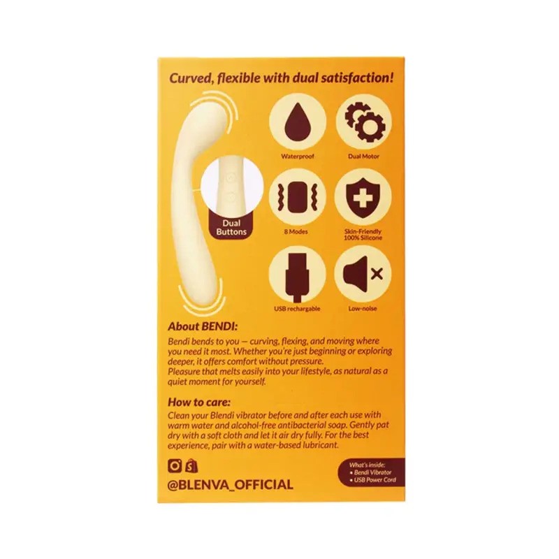 m&aacute;y massage silicone Blenva Bendi thiết kế uốn cong linh hoạt