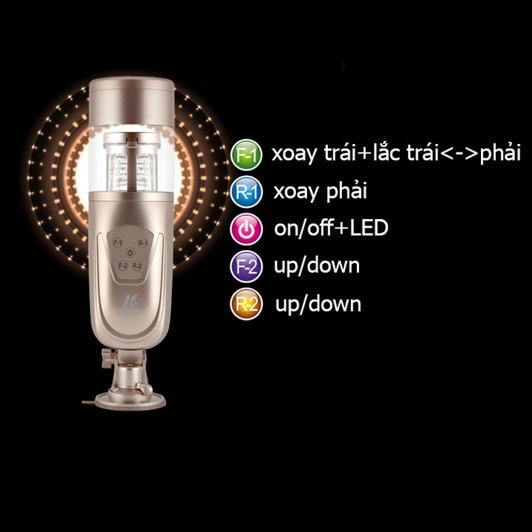 M&aacute;y thủ d&acirc;m tự động Flashing Lover 2500 xoay 145 độ thụt mạnh