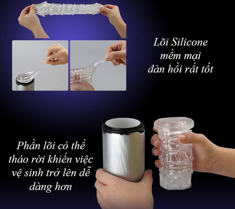 L&otilde;i silicon mềm của m&aacute;y thủ d&acirc;m X9 Telecopic &ocirc;m kh&iacute;t dương vật