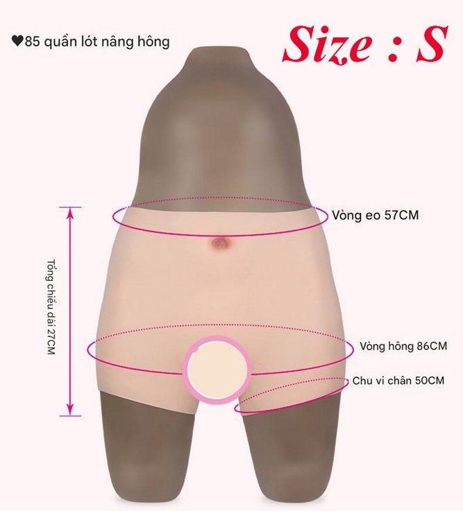 K&iacute;ch thước quần silicon size S với số đo chi tiết